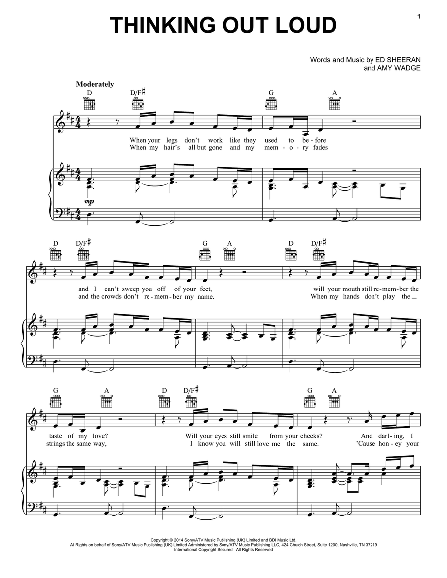 Thinking Out Loud Acoustic Guitar scores gallery preview page 1