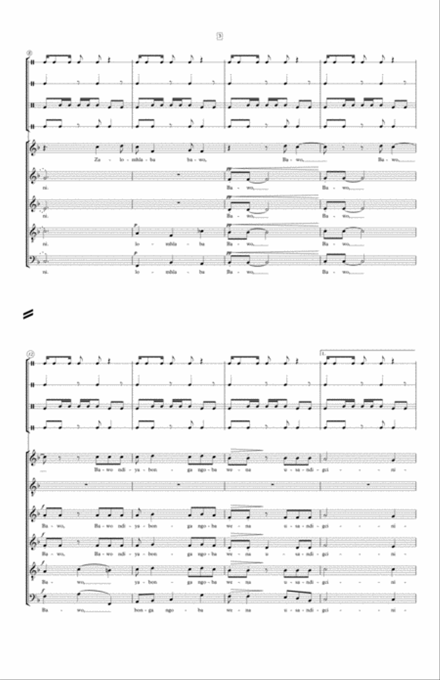 Ndikhokhele Bawo (Lead Me Oh Father) 4-Part scores gallery preview page 3