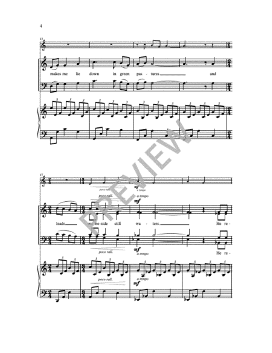The Lord is My Shepherd 4-Part scores gallery preview page 2