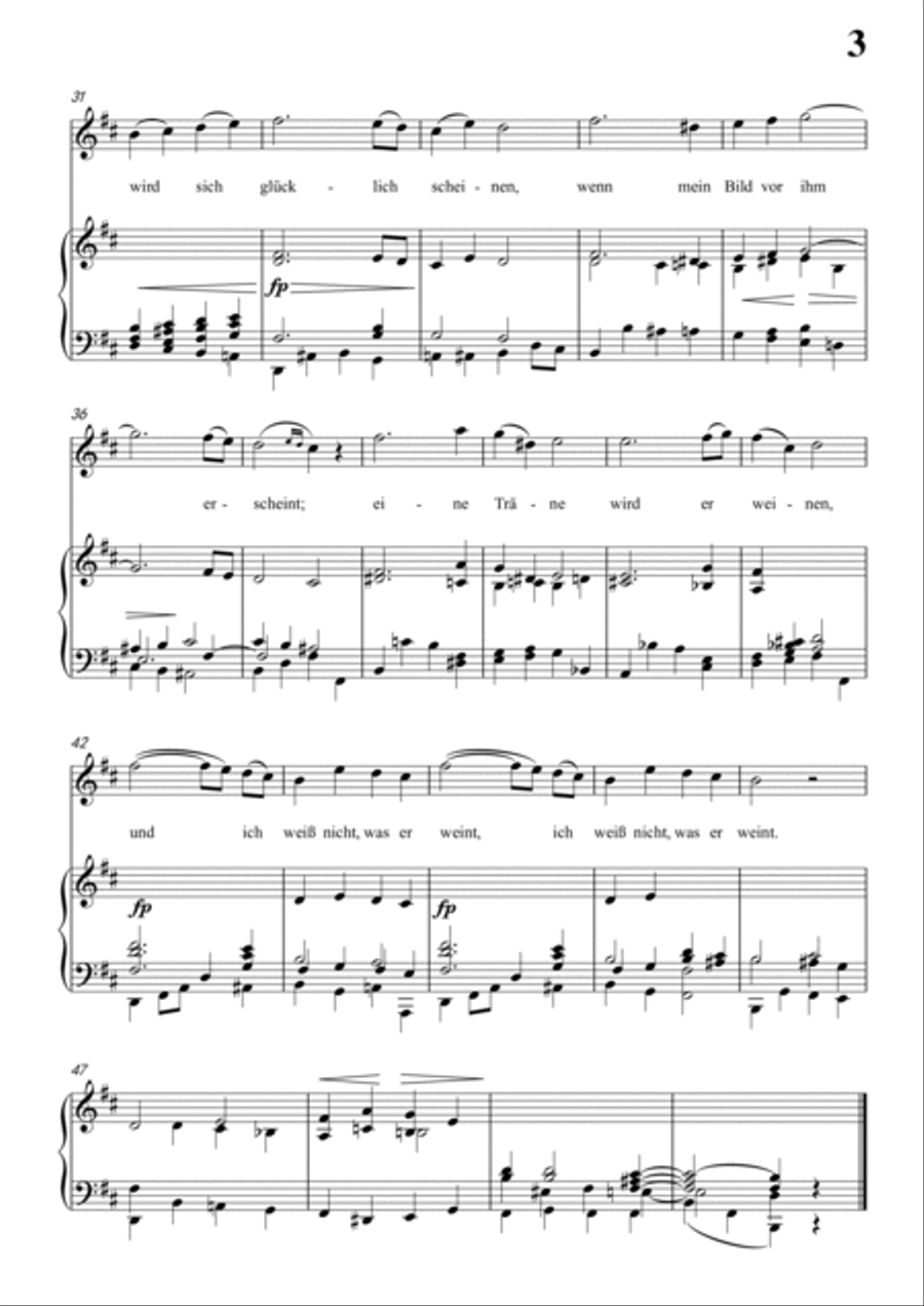 Schubert-An die Türen will ich schleichen Op.12 No.3 inb minor,for Vocal and Piano Voice scores gallery preview page 4