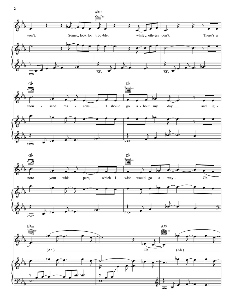 Into The Unknown (from Disney's Frozen 2) Piano, Vocal, Guitar scores gallery preview page 2