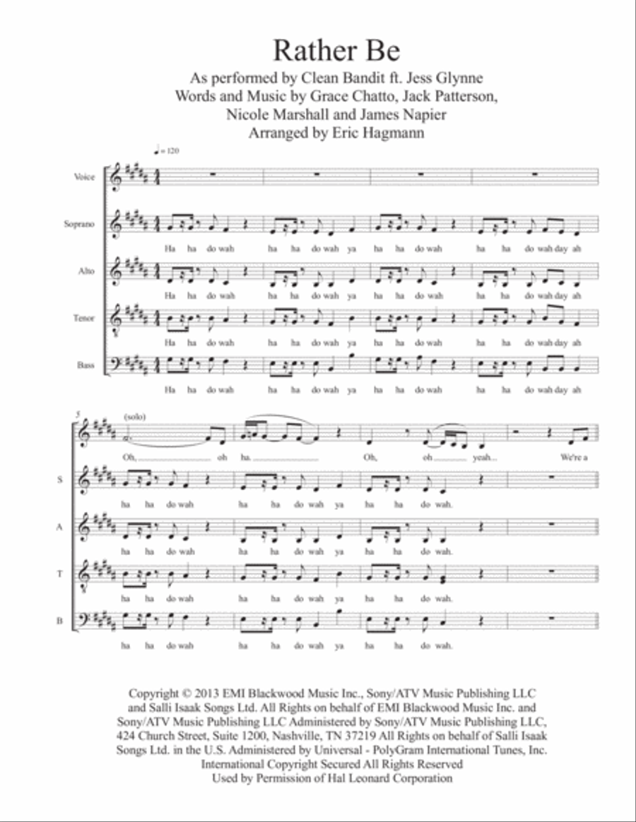 Rather Be Divisi scores gallery preview page 1
