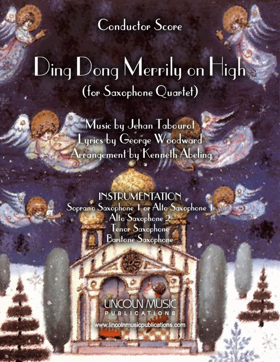 Book cover for Ding Dong Merrily on High (for Saxophone Quartet SATB or AATB)