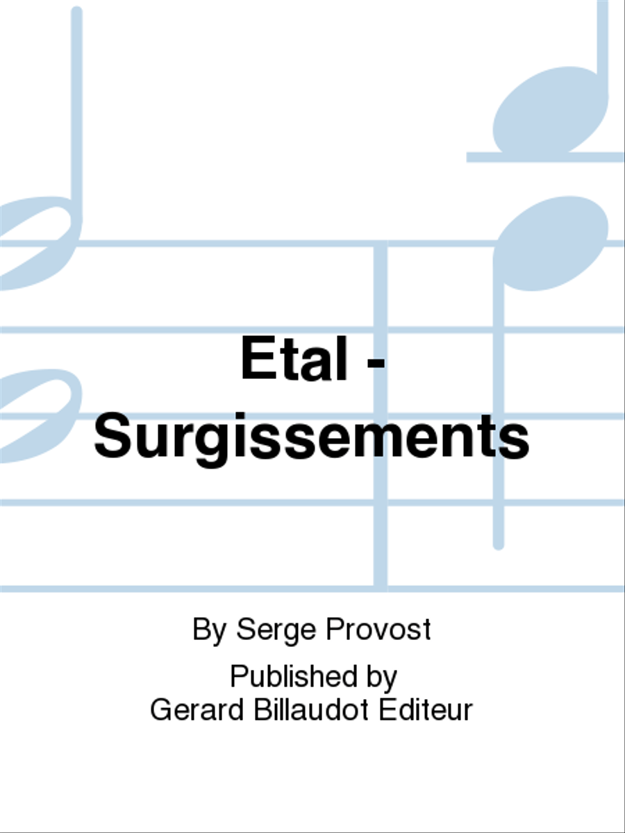 Etal - Surgissements Piano Solo scores gallery preview page 1