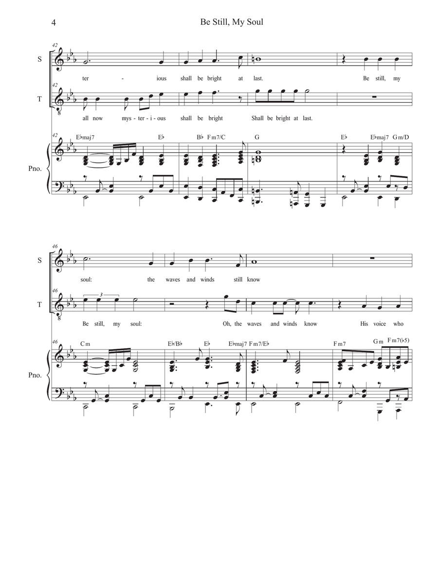 Be Still, My Soul (Duet for Soprano and Tenor solo) Be Still, My Soul (Duet for Soprano and Tenor solo) Tenor Voice scores gallery preview page 4
