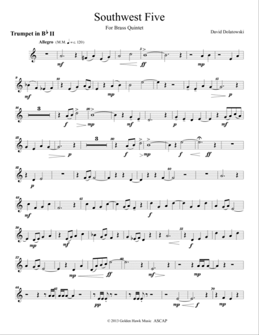 Southwest Five Set of Parts Brass Ensemble scores gallery preview page 4
