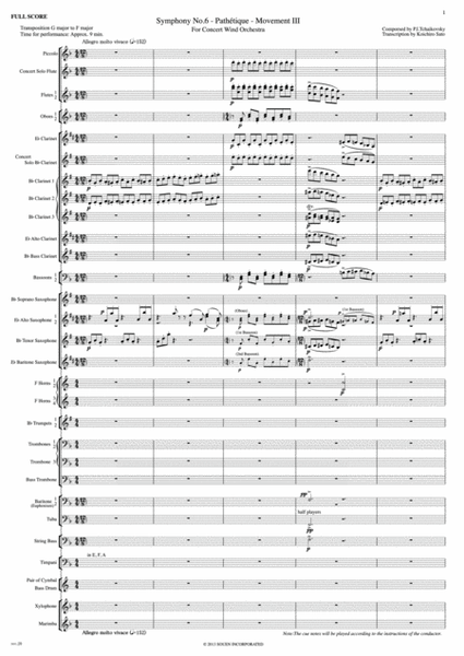 Symphony No.6 Pathetique Movement III Full Score image number null