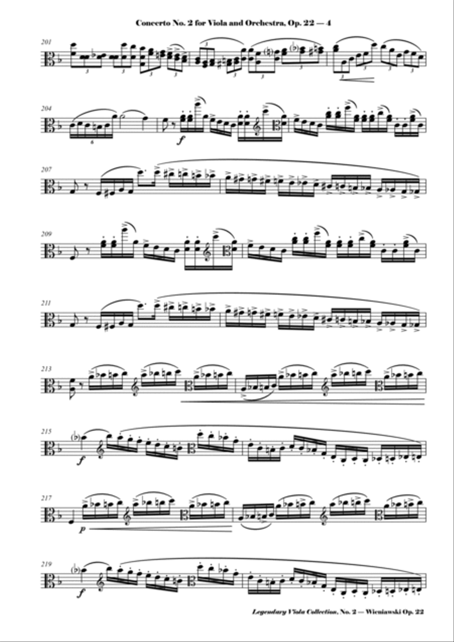 Wieniawski - Viola Concerto No. 2, Op. 22 - Legendary Viola Collecton - No. 2 Viola Solo scores gallery preview page 5