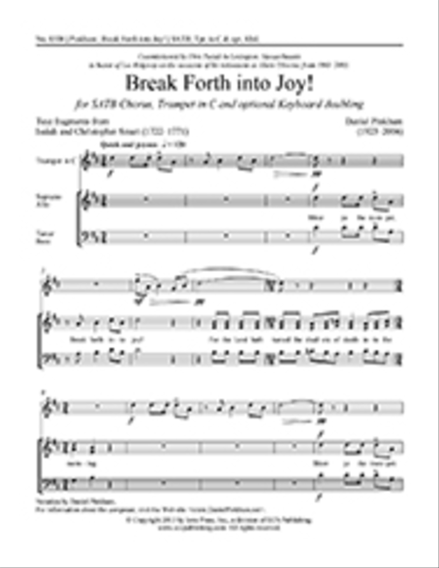 Break Forth into Joy! 4-Part scores gallery preview page 1