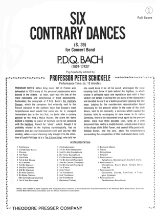 Book cover for Six Contrary Dances (S. 39)