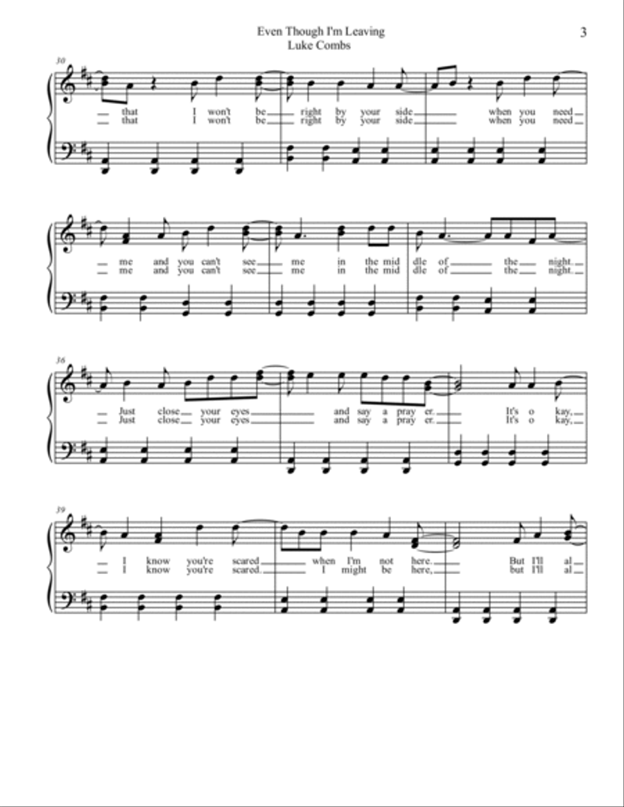 Even Though I'm Leaving Voice scores gallery preview page 3