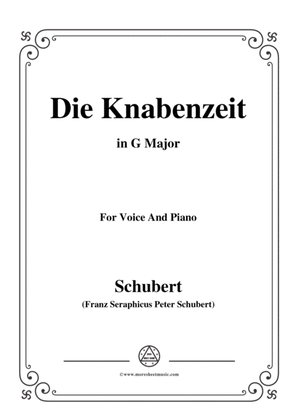 Schubert-Die Knabenzeit,in G Major,for Voice&Piano
