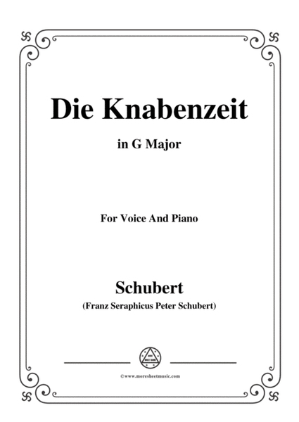 Schubert-Die Knabenzeit,in G Major,for Voice&Piano image number null