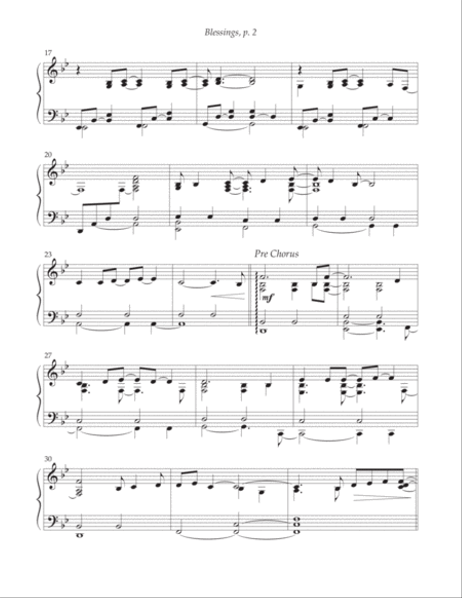 Blessings Piano Solo scores gallery preview page 2