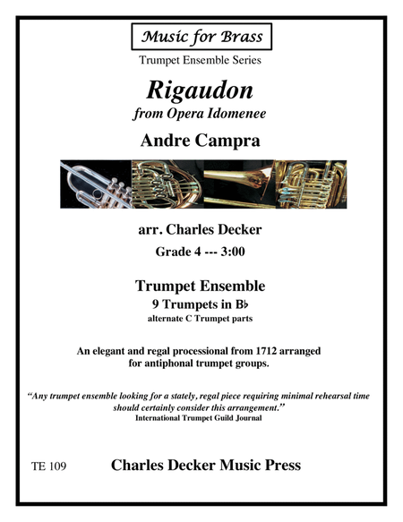 Rigaudon from Opera Idomenee for Trumpet Ensemble image number null