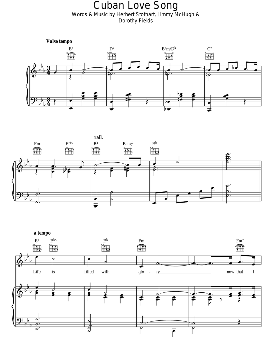 Cuban Love Song Guitar scores gallery preview page 1