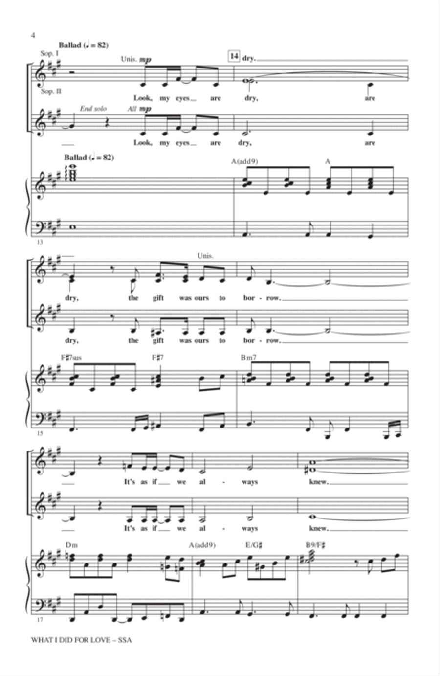 What I Did For Love (from A Chorus Line) (arr. Audrey Snyder) SSA scores gallery preview page 3