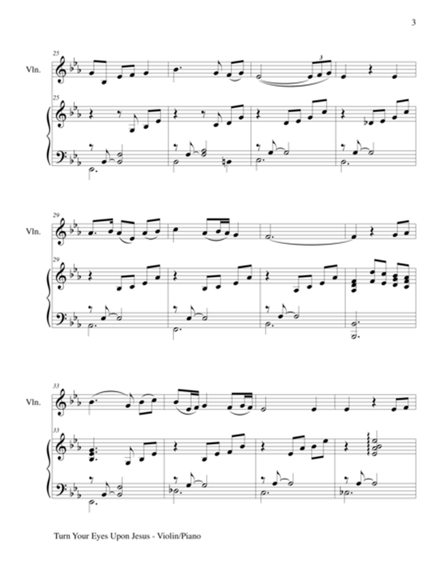 TURN YOUR EYES UPON JESUS, Violin & Piano (Score & Parts included) image number null