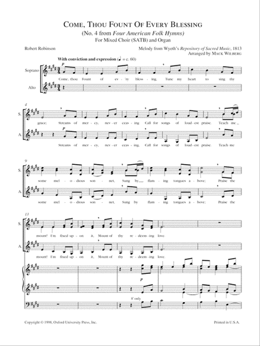 Come, thou fount of every blessing 4-Part scores gallery preview page 2