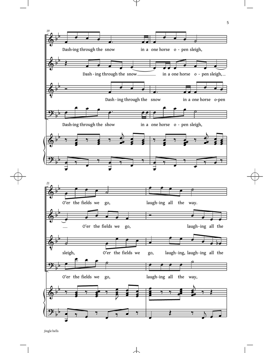 Jingle Bells 4-Part scores gallery preview page 4