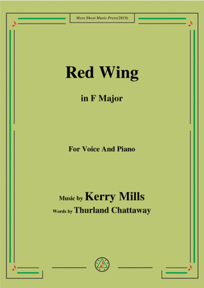 Kerry Mills-Red Wing,in F Major,for Voice&Piano