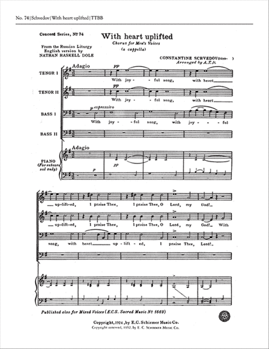 With Heart Uplifted With Heart Uplifted TTBB scores gallery preview page 1