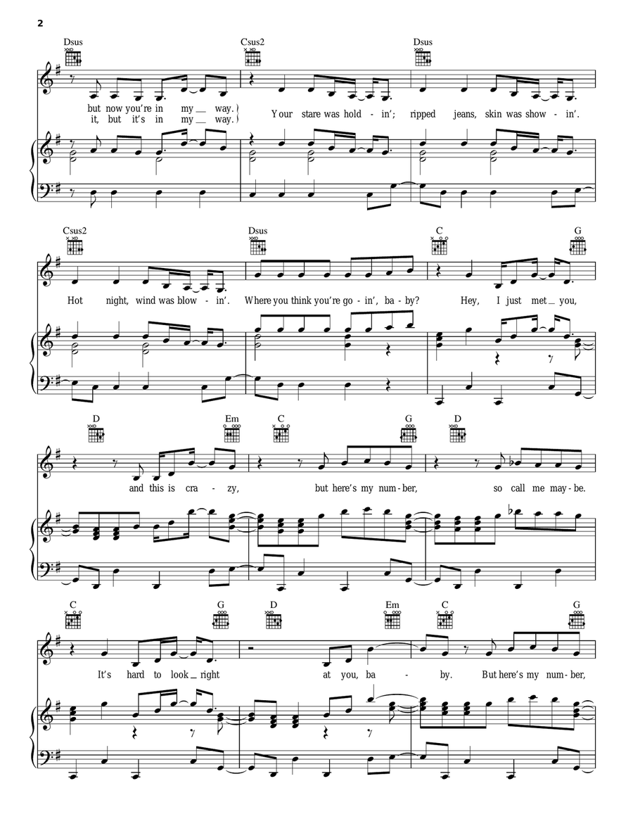 Call Me Maybe Call Me Maybe Acoustic Guitar scores gallery preview page 2