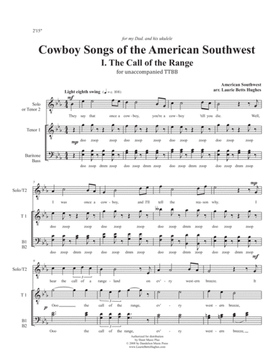 Cowboy Songs of the American Southwest [TTBB] image number null