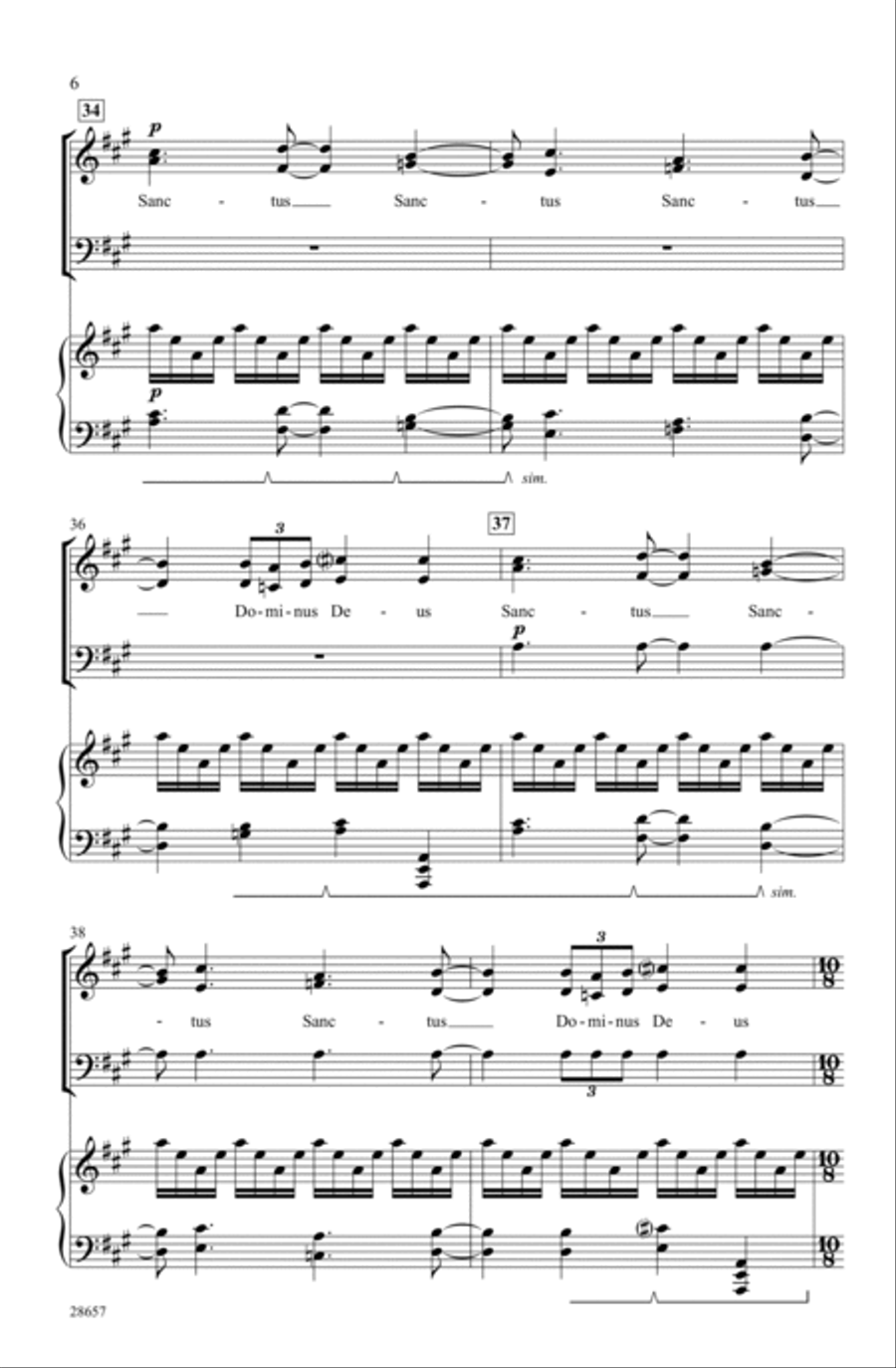 Festival Sanctus 3-Part scores gallery preview page 5