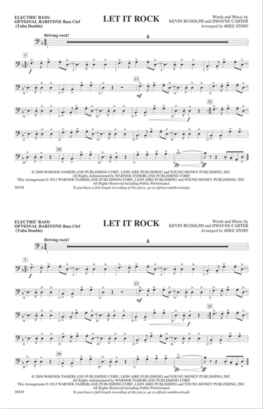 Let It Rock: Electric Bass Marching Band scores gallery preview page 1