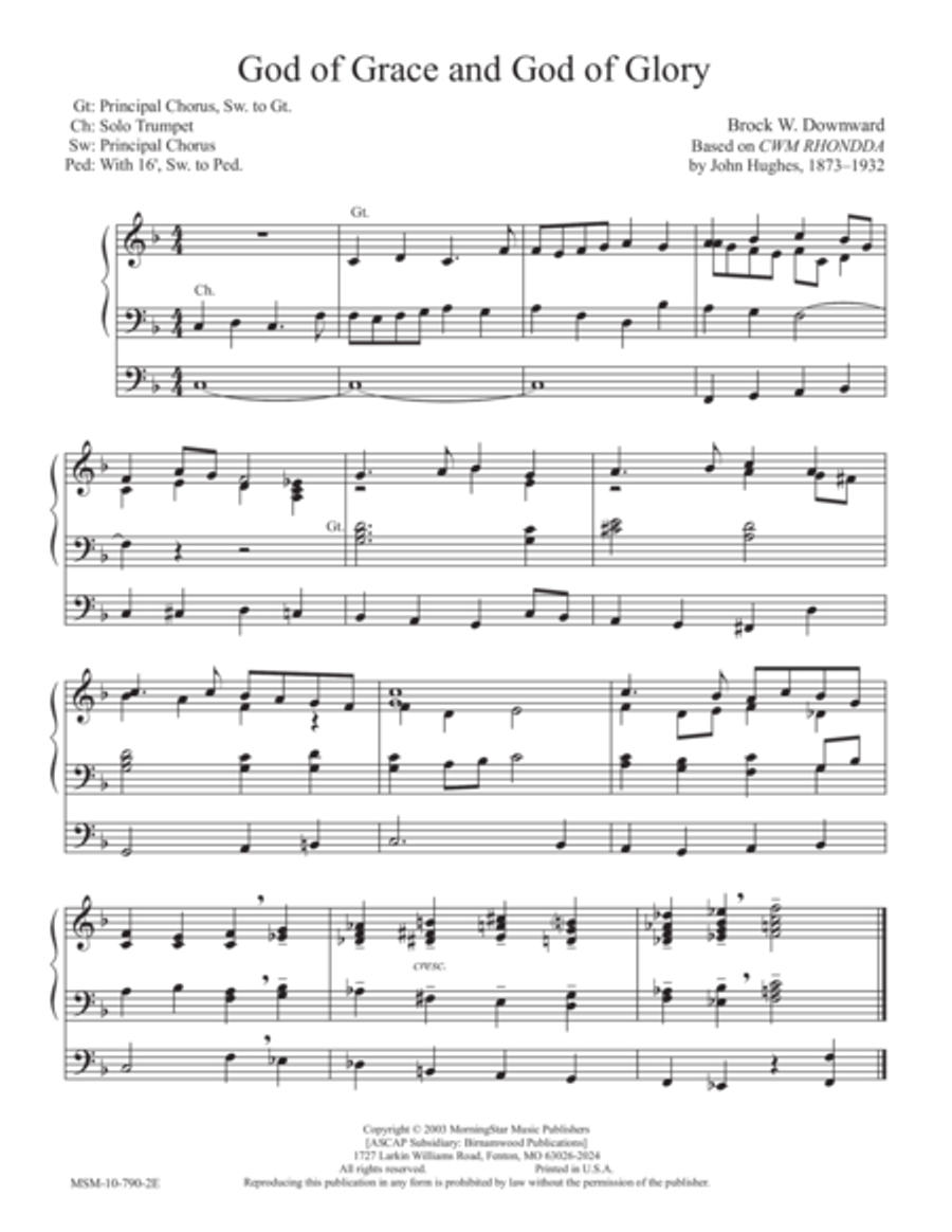 God of Grace and God of Glory Organ scores gallery preview page 1
