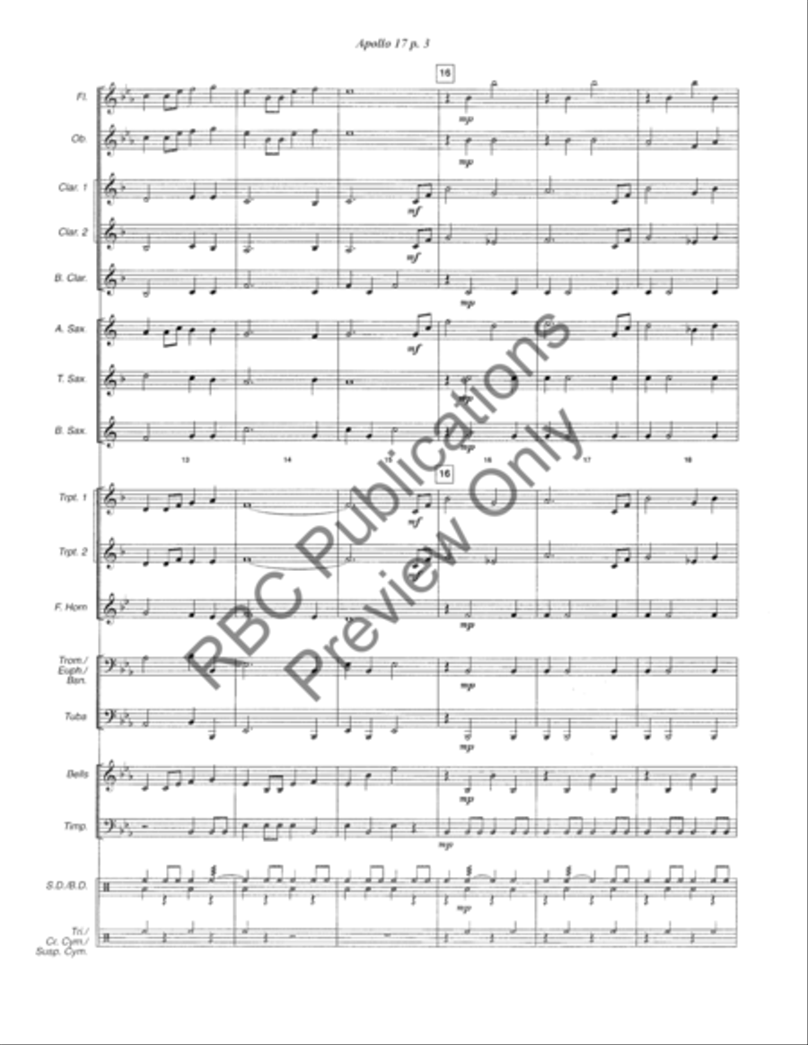 Apollo 17 Concert Band scores gallery preview page 7