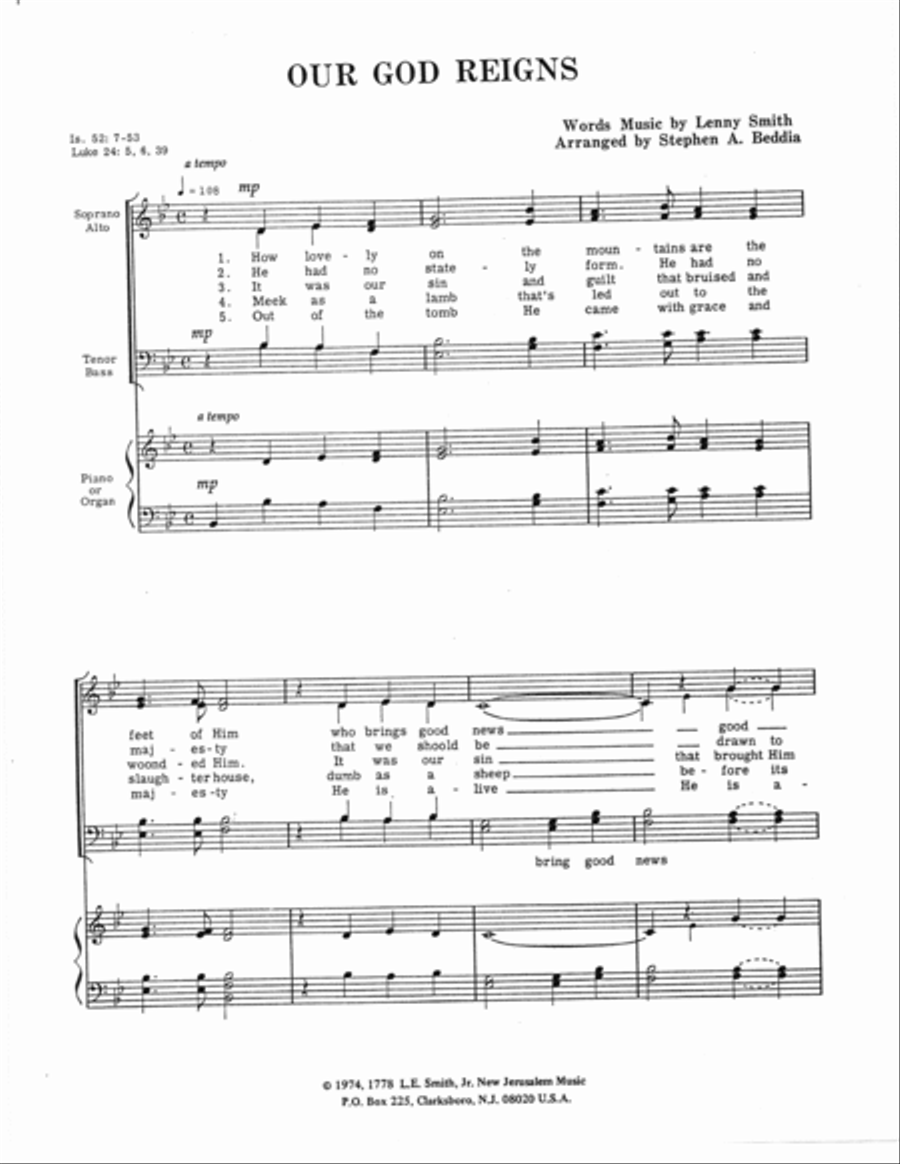 Our God Reigns Our God Reigns 4-Part scores gallery preview page 2