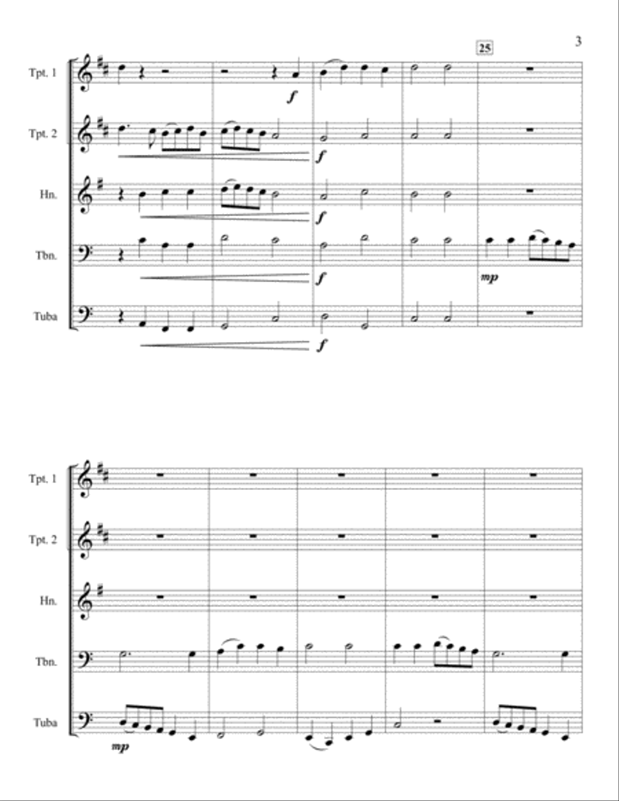 Ding Dong Merrily On High Brass Quintet scores gallery preview page 3