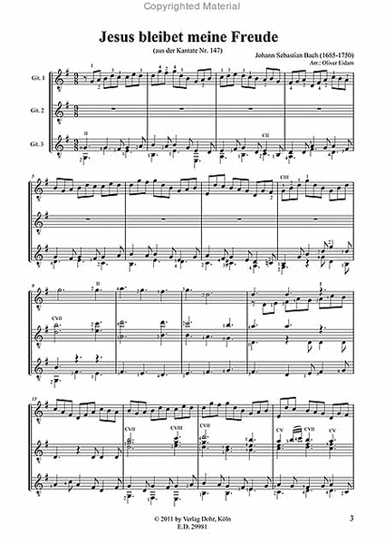 Jesus bleibet meine Freude BWV 147/10 (für Gitarren-Trio)