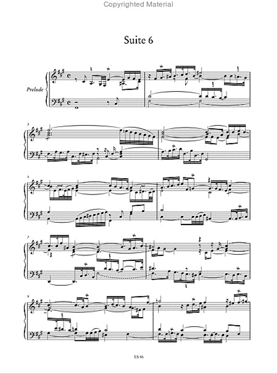 8 Suites for Keyboard (1720) HWV 426-433 ‘mises dans une autre applicature pour la facilité de la main’ by Gottlieb Muffat (1736) Harpsichord scores gallery preview page 7
