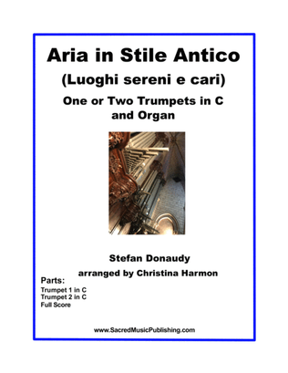 Donaudy Aria in Stile Antico (Luoghi sereni e cari) for One or Two Trumpets and Organ