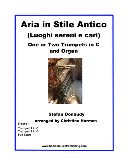Donaudy Aria in Stile Antico (Luoghi sereni e cari) for One or Two Trumpets and Organ image number null
