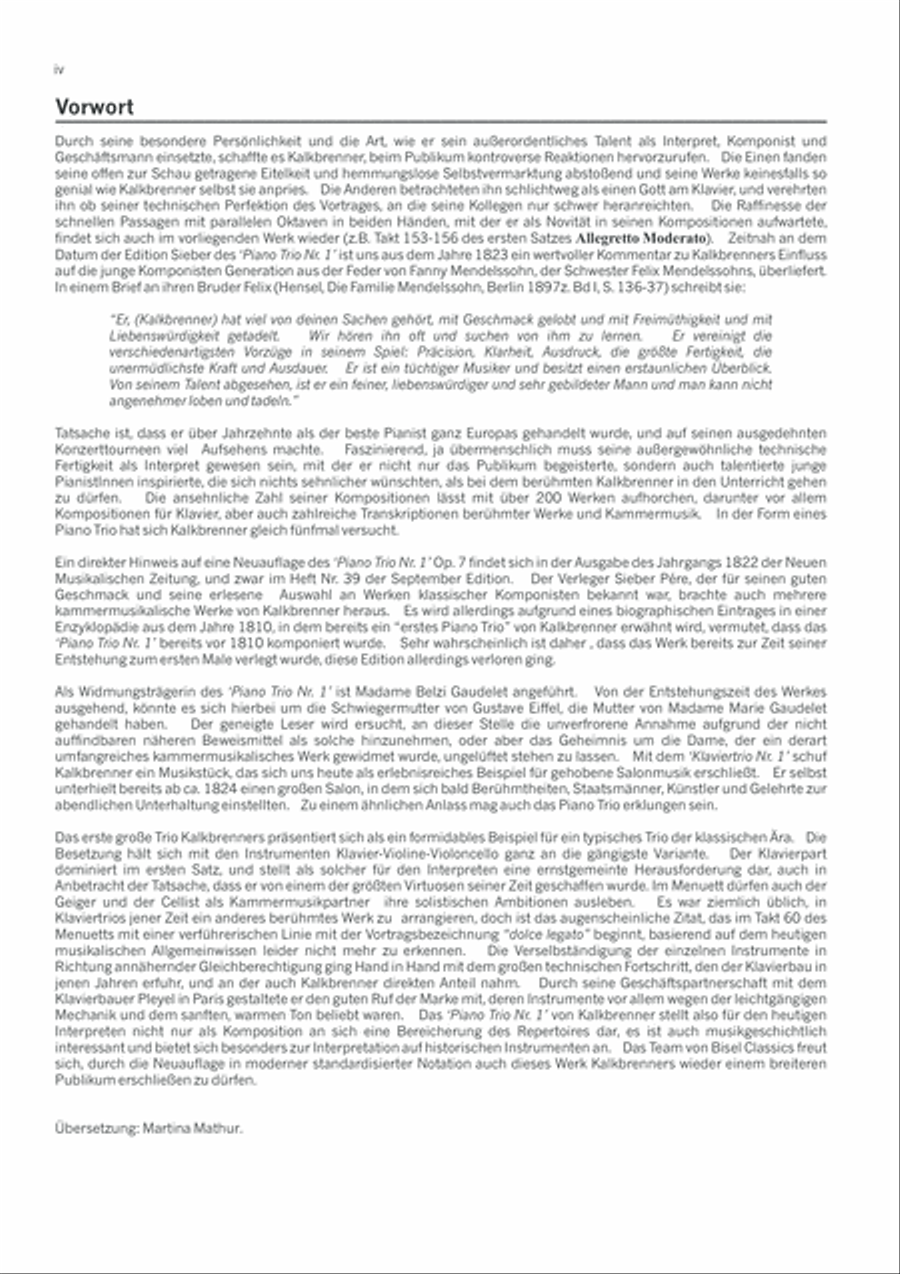 Piano Trio No 1, Opus 7, Violin Part Piano Trio scores gallery preview page 6