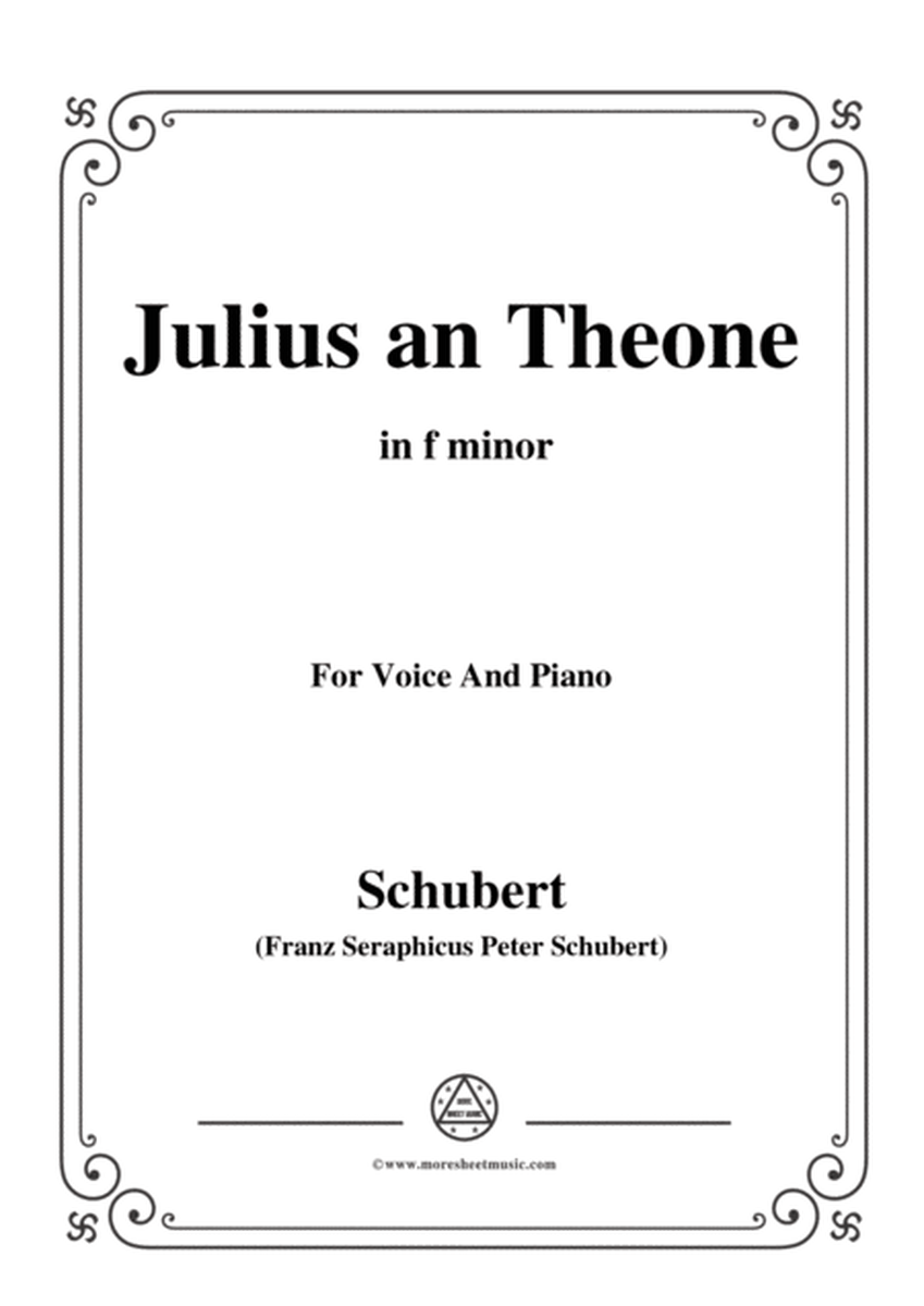 Schubert-Julius an Theone,in f minor,for Voice&Piano image number null