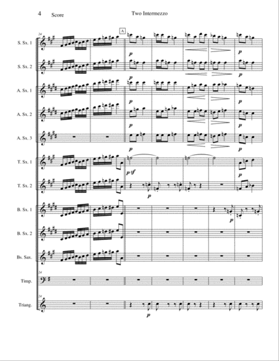 Intermezzo No. 2 from Two Intermezzo Woodwind Ensemble scores gallery preview page 4