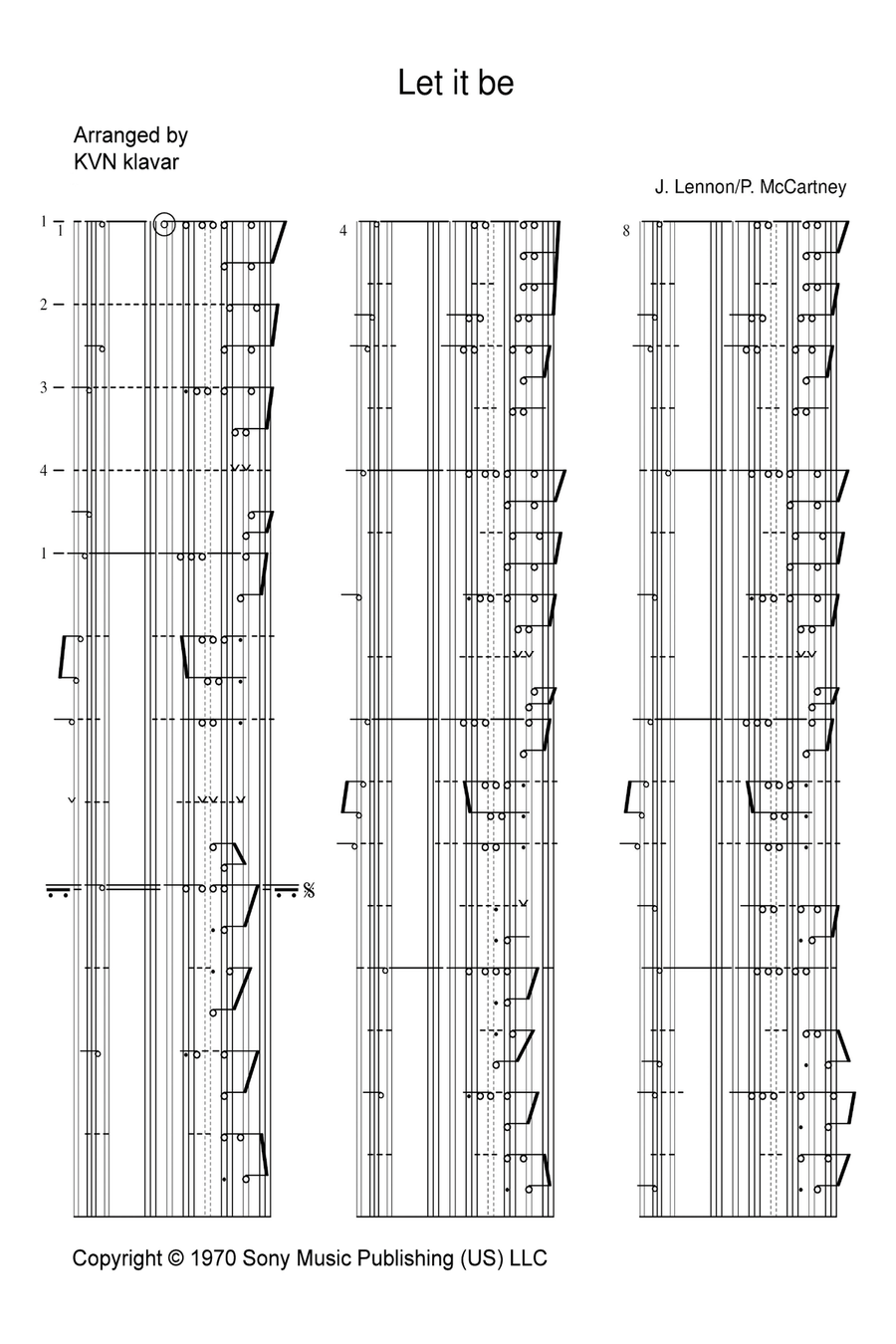 Let It Be Piano Solo scores gallery preview page 1