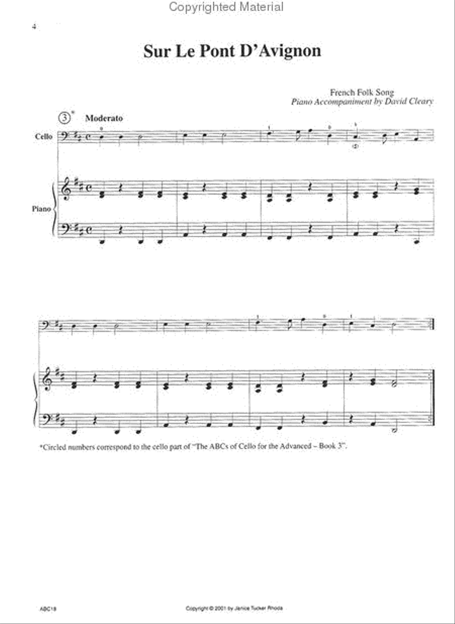 The ABC's of Cello - Easy Piano Acompaniment for Book 3 Piano Accompaniment scores gallery preview page 2