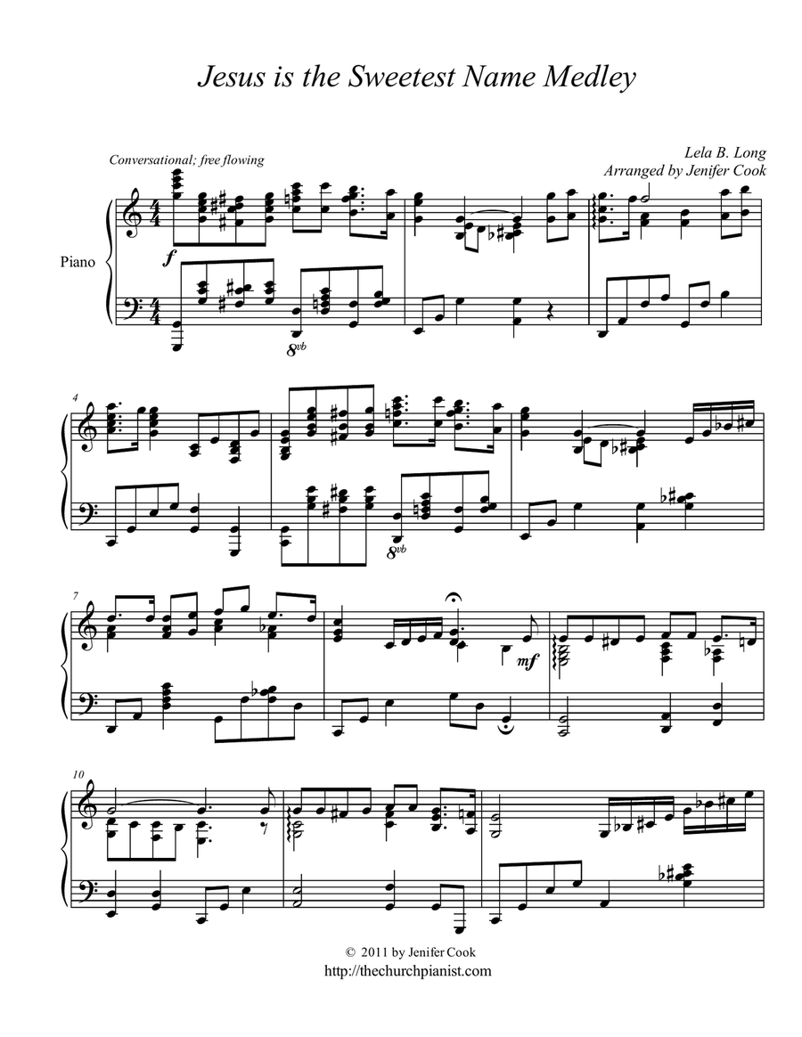 Jesus is the Sweetest Name I Know Piano Solo scores gallery preview page 1