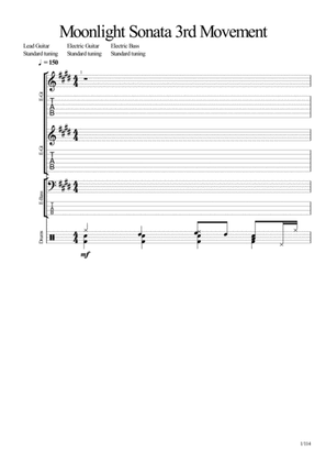 Moonlight Sonata C# Minor 3rd Movement Full Score
