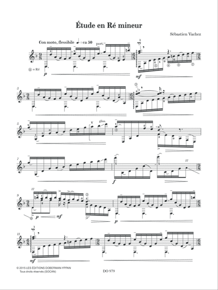 Étude en Ré mineur / Mahlérienne Classical Guitar scores gallery preview page 3