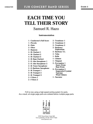 Each Time You Tell Their Story: Score