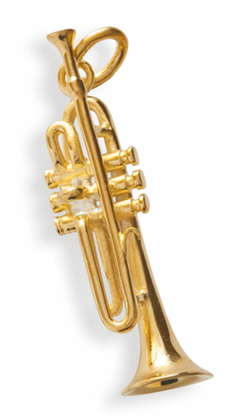 Gold-plated pendant : trumpet