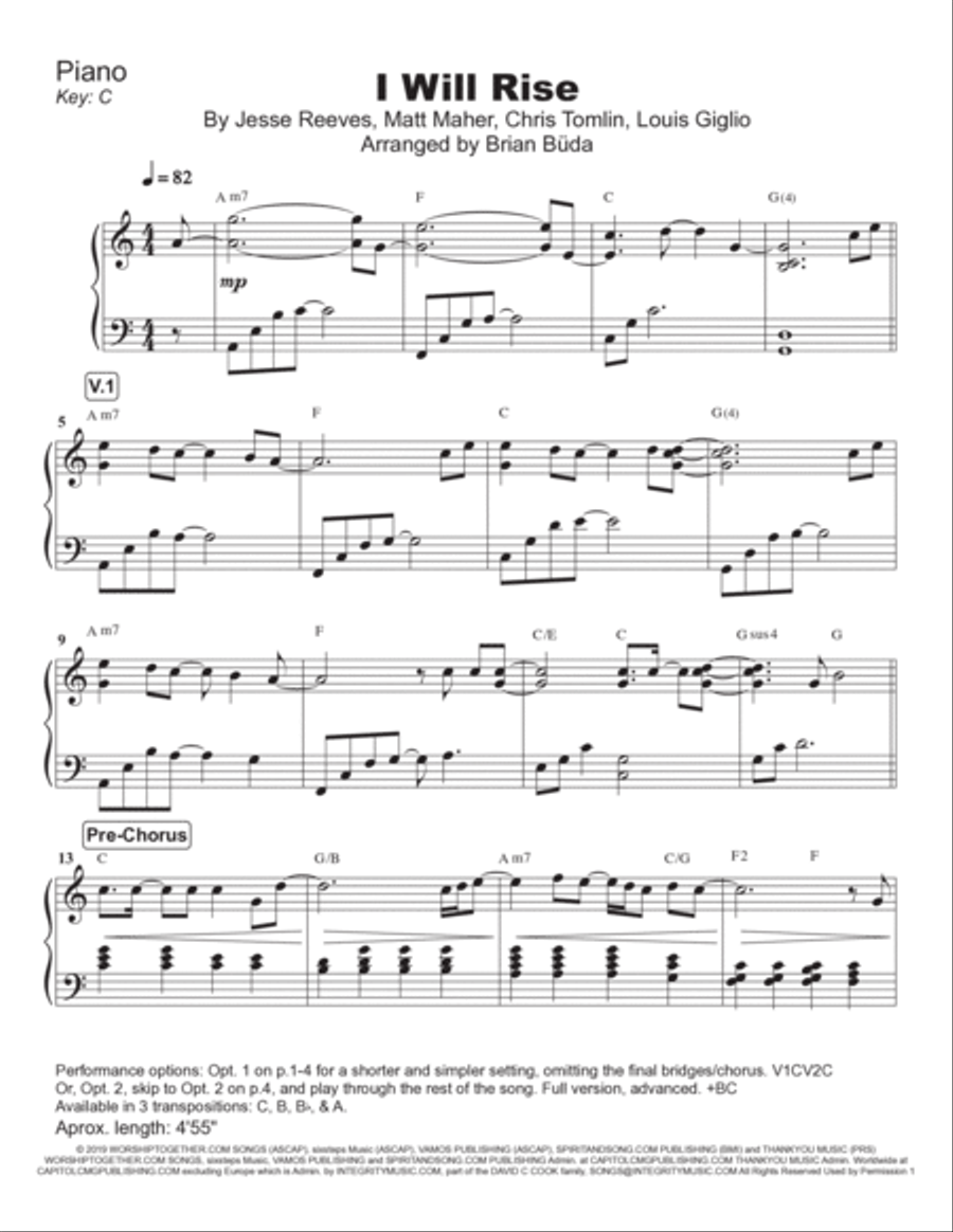 I Will Rise Piano Solo scores gallery preview page 2
