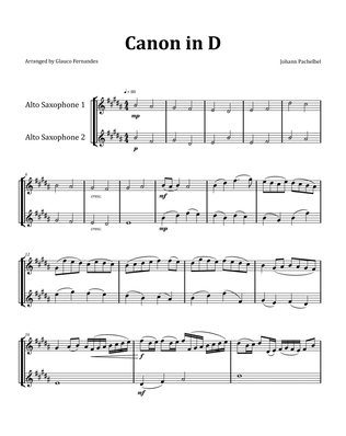 Canon by Pachelbel - Alto Saxophone Duet